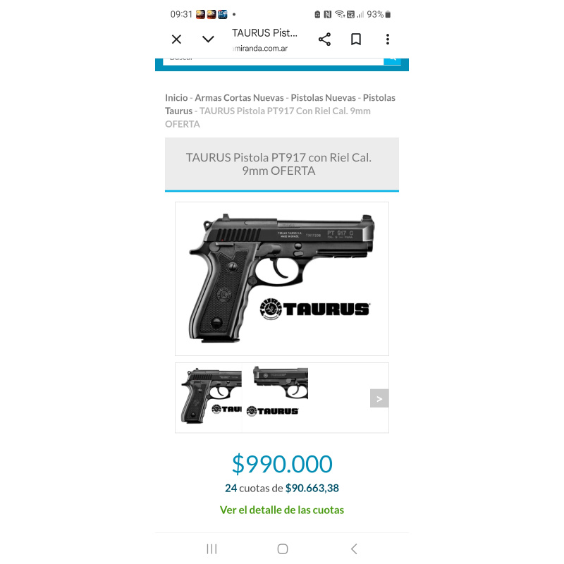 Taurus 917c Nueva