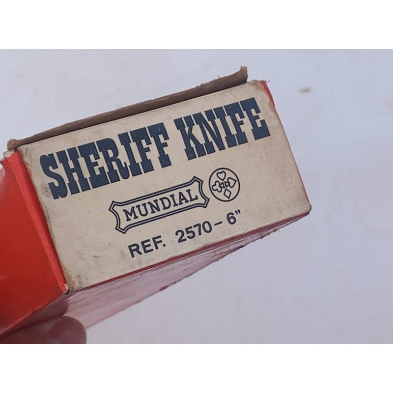 Bowie M U N D I A L  Sheriff Knife Nuevo-caja Y Vaina Originales Años 80