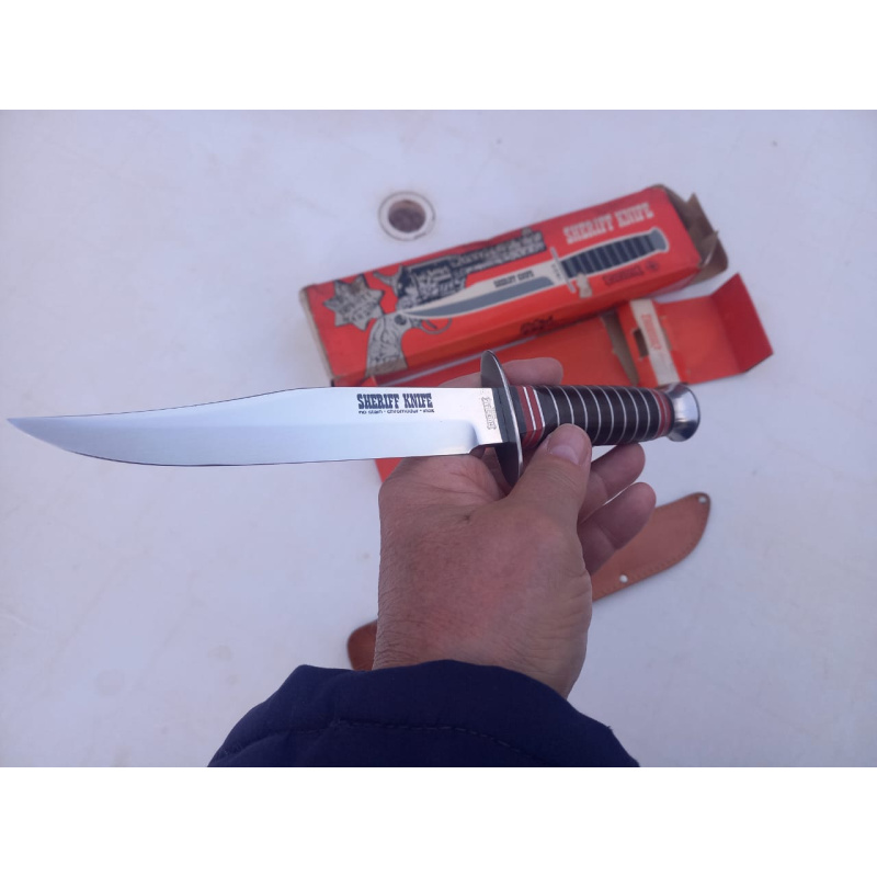 Bowie M U N D I A L  Sheriff Knife Nuevo-caja Y Vaina Originales Años 80