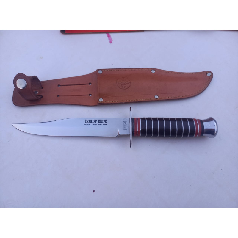 Bowie M U N D I A L  Sheriff Knife Nuevo-caja Y Vaina Originales Años 80
