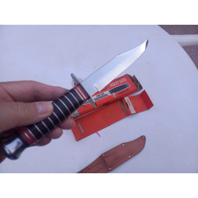 Bowie M U N D I A L  Sheriff Knife Nuevo-caja Y Vaina Originales Años 80
