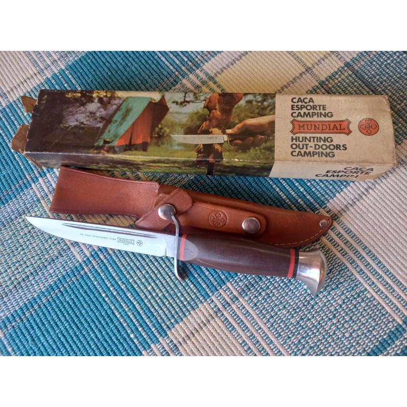 Cuchillo De Caza M U N D I A L - Brasil - Inox Cromodur - Nuevo Viejo Stock
