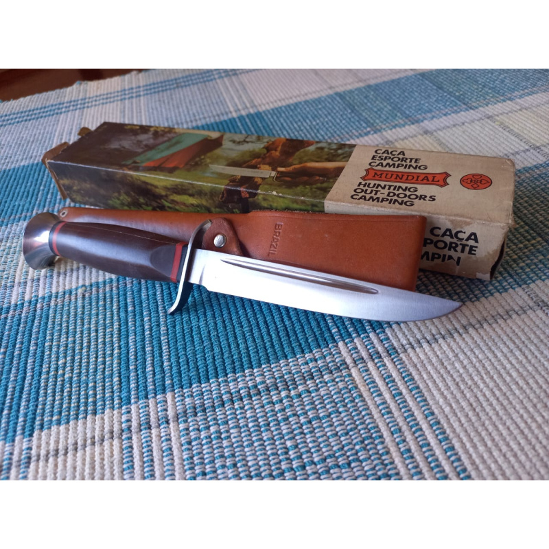 Cuchillo De Caza M U N D I A L - Brasil - Inox Cromodur - Nuevo Viejo Stock