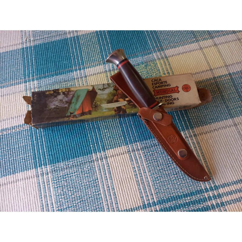 Cuchillo De Caza M U N D I A L - Brasil - Inox Cromodur - Nuevo Viejo Stock