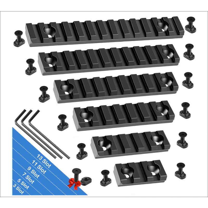 Juego De Rieles Picatinny Individuales De Aluminio