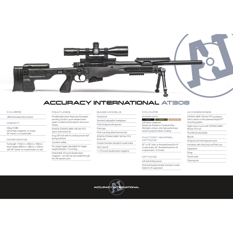 Accuracy International At .308 Win Folding Stock - Culata Plegable