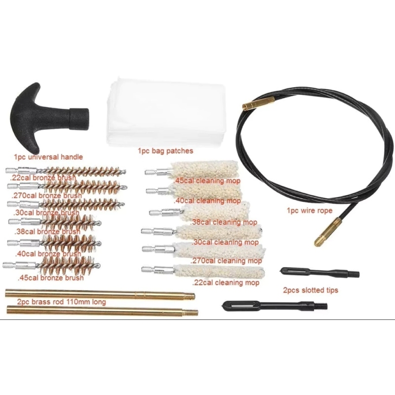 Kit De Limpieza Arma Corta Y Larga X 19 Piezas