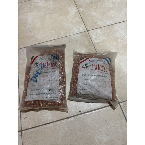 1000 Puntas  Cobradas De 115 Grains Para .38 S&w Special Y .357 S&w Magnum