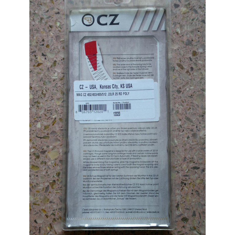 Cargador Marca Cz 512 452 455 22lr De 25 Tiros  Nuevo Usd100