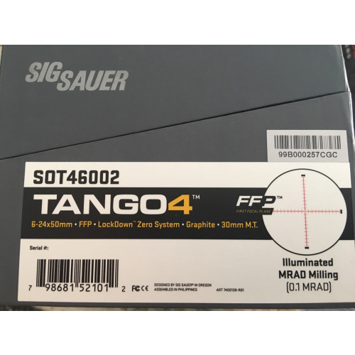 Mira Sig Sauer Tango4 6-24x50 30mm Mrad Ffp Nueva Usd1800