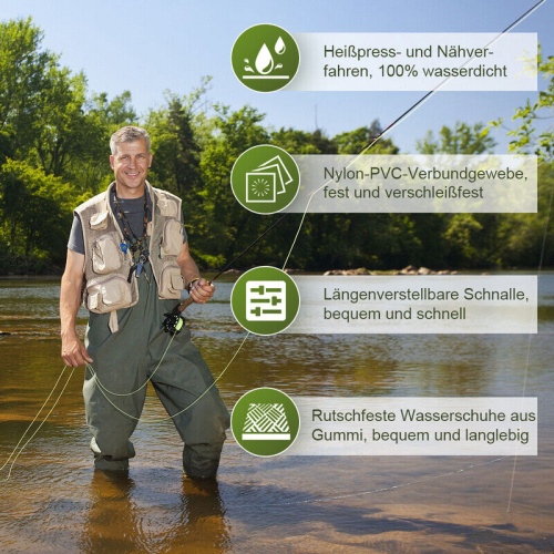 Wader Pantalon De Pesca Pvc Premium 100% Impermeables Germany !!