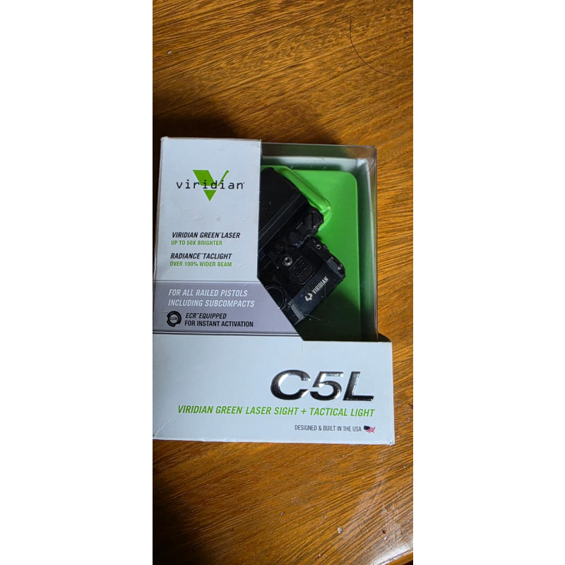 Viridian C5l Linterna Y Laser Verde Para Armas Cortas